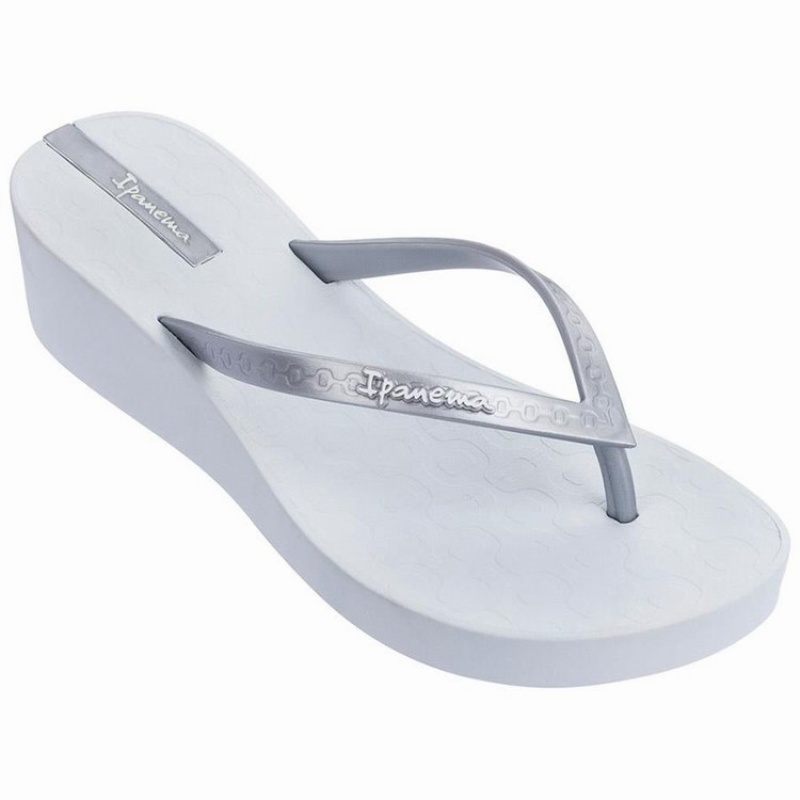 Ipanema Daisy Wedge Ženske Japanke Bijele Srebrne | 5620WGTHL